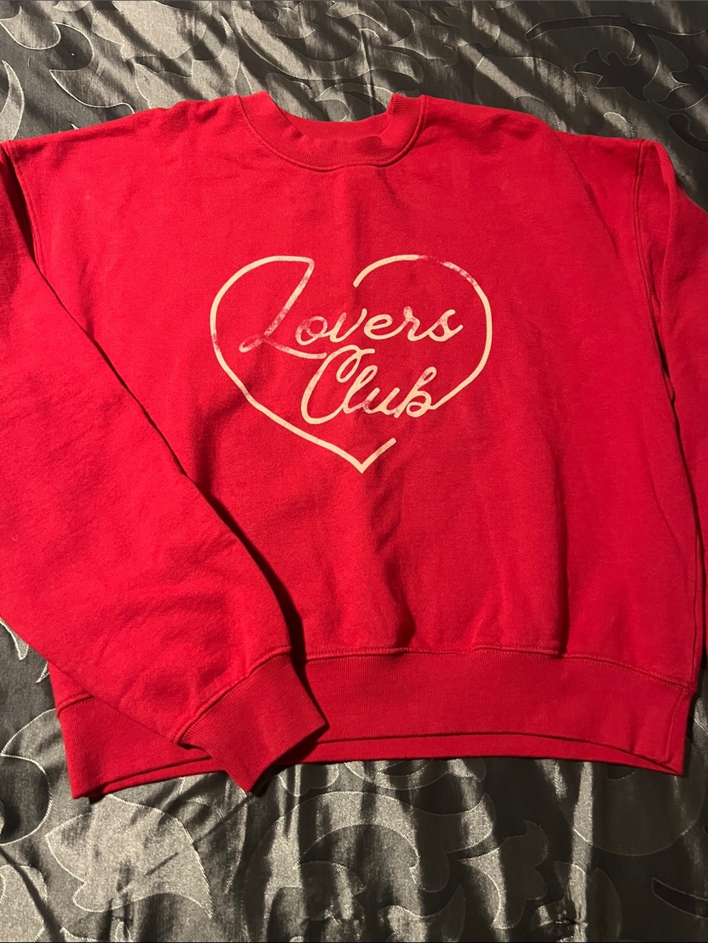 NWT Spiritual Gangster Red 'Lovers Club' Heart Crewneck Oversized Sweatshirt MED